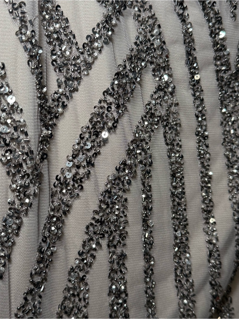 Adrianna Papell Taupe Sequin V-Neck Sheath Dress NWT - Wedding NYE Holiday Party - Picture 5 of 9